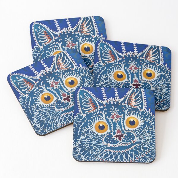 Item preview, RESTORED A cat in "gothic" style. Gouache by Louis Wain, 1925/1939. designed and sold by The boys.