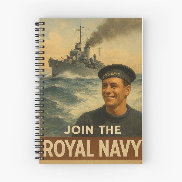 Item preview, Join the Royal Navy Smiling Sailor and Destroyer Poster designed and sold by Skyframe Aviation.