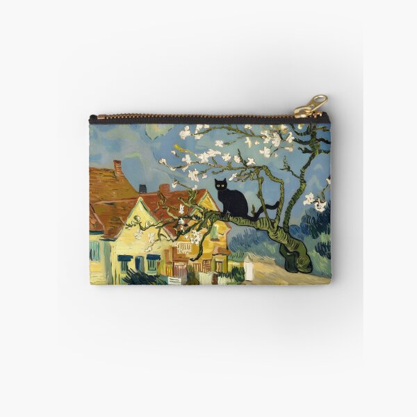 Item preview, Black Cat on Almond Tree Branch – Summer Garden, Van Gogh Style designed and sold by EmeraldeaArt.