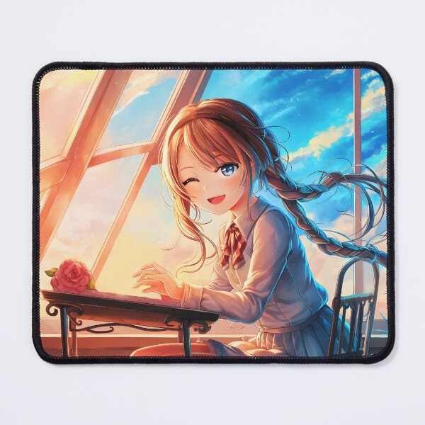 Artikelvorschau, Tagträumen am Fenster – Anime-Mädchen am Schreibtisch entworfen und verkauft von EmeraldeaArt.