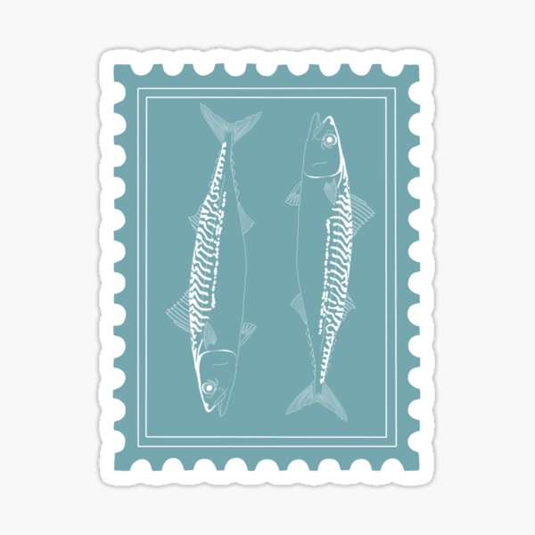 Item preview, Atlantic Mackerel Stamp designed and sold by Bluer Horizons Art.