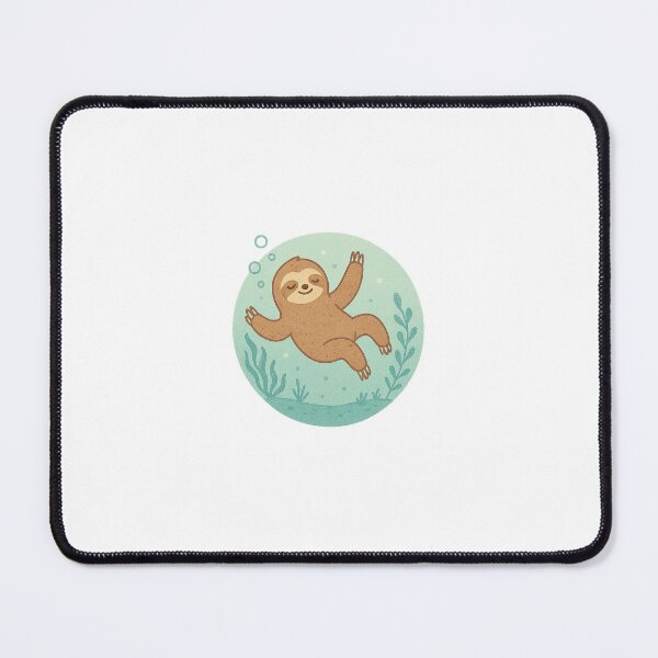 Item preview, Aqua Sloth – Floating Sloth with Bubbles designed and sold by SheepyDaily.