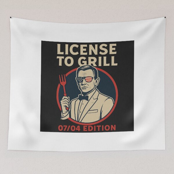Item preview, License to Grill | Funny 4th of July Shirt designed and sold by VeroChaos.