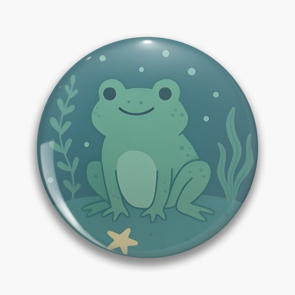 Item preview, Aqua Frog – Sitting Frog with Bubbles designed and sold by SheepyDaily.