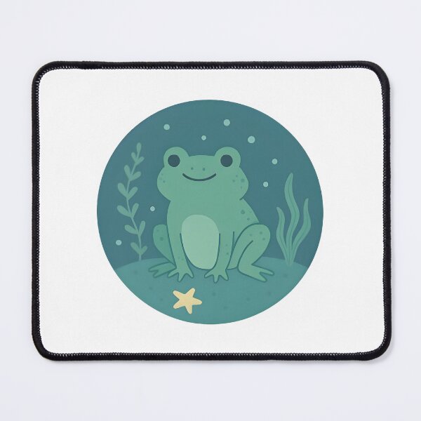 Item preview, Aqua Frog – Sitting Frog with Bubbles designed and sold by SheepyDaily.