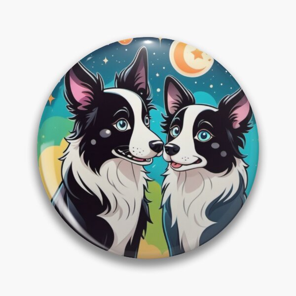 Item preview, Loving Border Collie under the moon designed and sold by Senifly.