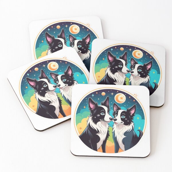 Item preview, Loving Border Collie under the moon designed and sold by Senifly.