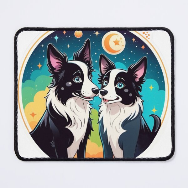 Item preview, Loving Border Collie under the moon designed and sold by Senifly.