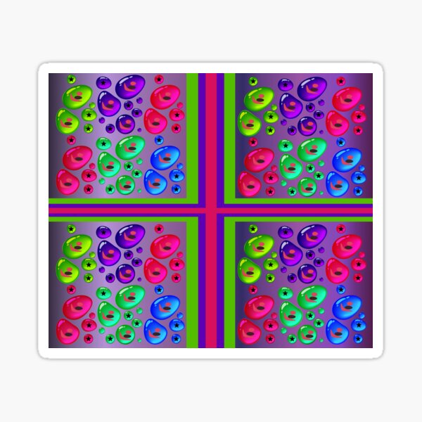 Very Colorful Patterned Print Design Sticker