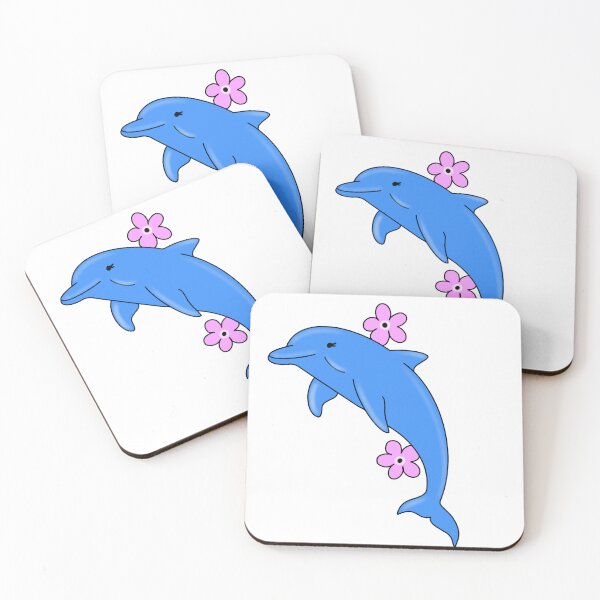 Item preview, Cute Dolphin with Pink Flowers designed and sold by anahehe.