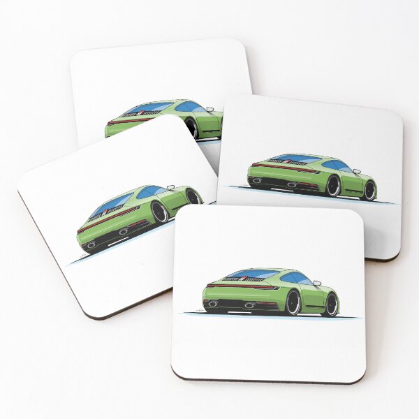 Item preview, Porsche 992 Carrera T Green Illustration  designed and sold by blackdogshop.