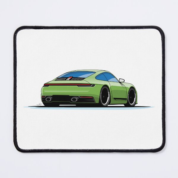 Item preview, Porsche 992 Carrera T Green Illustration designed and sold by blackdogshop.