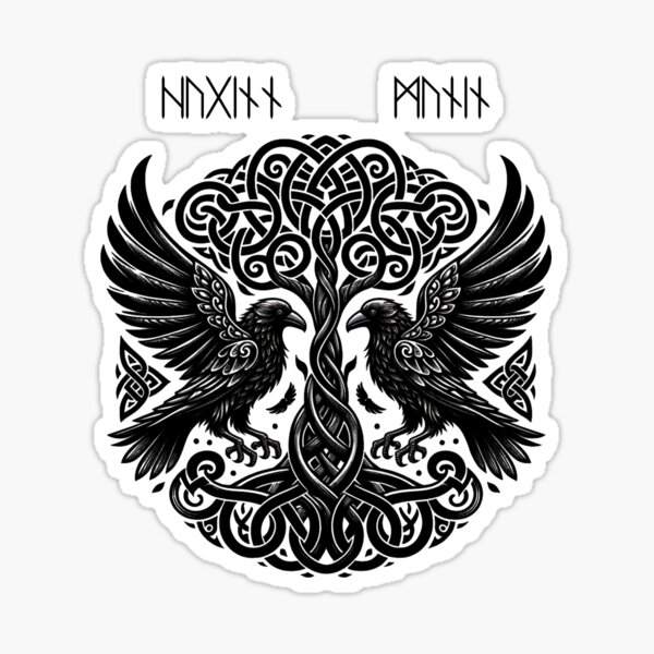 Item preview, Huginn and Muninn Norse Raven designed and sold by AnalajiaDesigns.