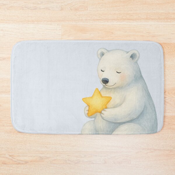 Item preview, Polar Bear with Star – Watercolor Dreamcore Animal Sticker designed and sold by Skippy-Froggy.