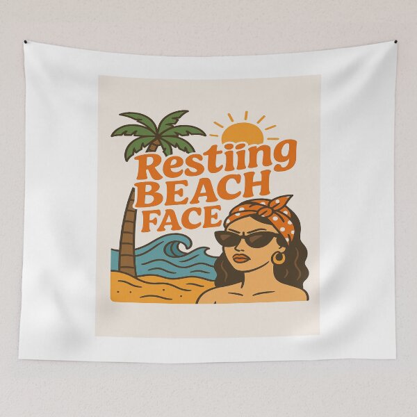 Item preview, Resting Beach Face – Funny Summer Pun Typography Design designed and sold by ArtsyEcho.