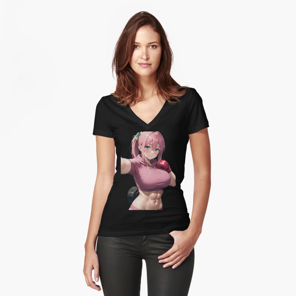 Aperçu de l'œuvre T-shirt moulant col V créée et vendue par yothintankam.