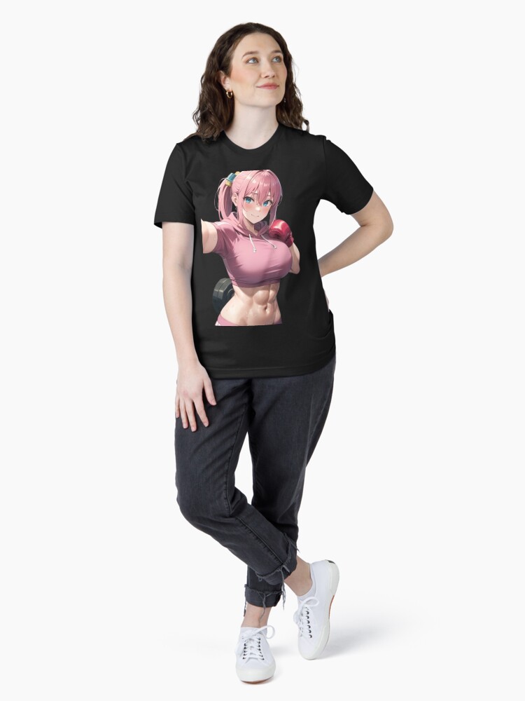 Aperçu 4 sur 7. T-shirt essentiel avec l'œuvre Fan art d'Hitori Gotō | Illustration de fille animée de style Buff créée et vendue par yothintankam.