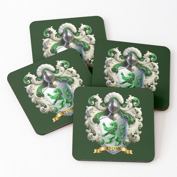 Item preview, Lyons Family Crest – Irish Coat of Arms with Green Lion designed and sold by Highlandkings.