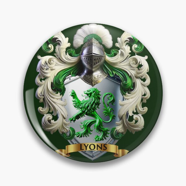 Item preview, Lyons Family Crest – Irish Coat of Arms with Green Lion designed and sold by Highlandkings.