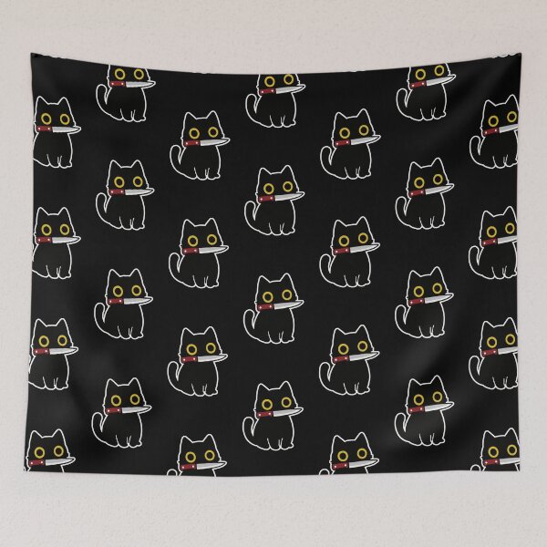 Item preview, Walleyed Murderous Cat With Knife designed and sold by TooLazyToBrand.