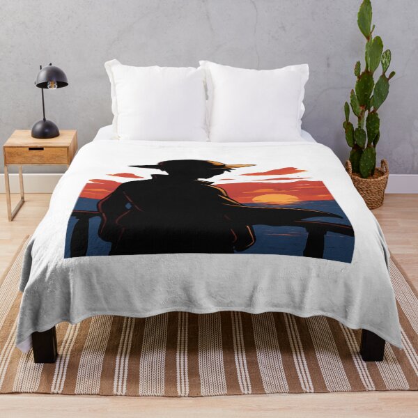 Item preview, Mysterious Straw Hat Pirate Silhouette at Sunset anime designed and sold by Designly Yours.