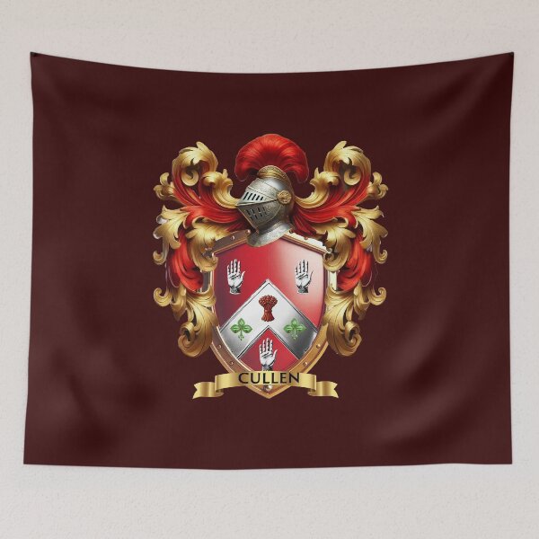 Item preview, Cullen Family Crest – Irish Coat of Arms with Red and Silver Design designed and sold by Highlandkings.