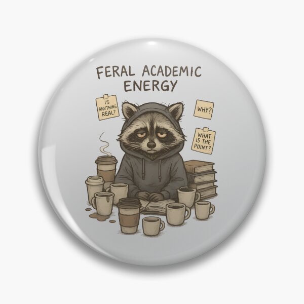 Item preview, Feral Academic Energy – Sleepy Raccoon in Study Mode designed and sold by Ashidre.