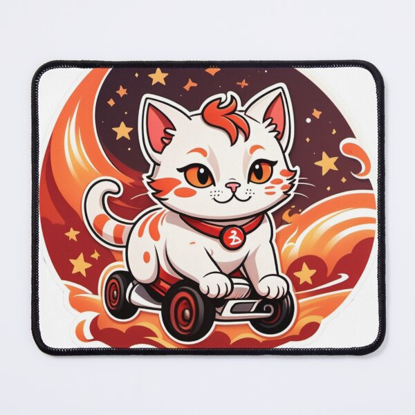 Item preview, Fiery Skateboarding Cat designed and sold by Senifly.