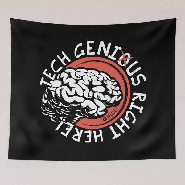 Item preview, Tech Genius Right Here – Funny AV, Worship, and Tech Arts Brain Design designed and sold by MrTechies.