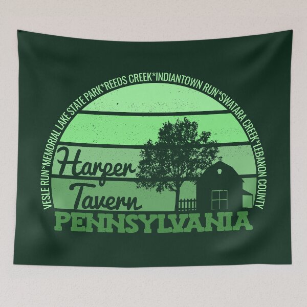 Item preview, Logotipo retro vintage del orgullo local de Harper Tavern, Pensilvania, con puesta de sol designed and sold by CRHPOD20.