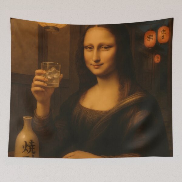 Item preview, Mona Lisa Drinking Shochu Japanese Vintage designed and sold by mildaclairmo.