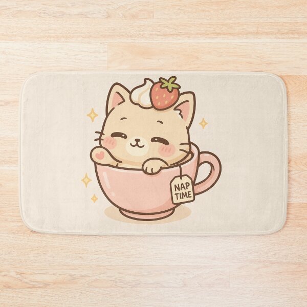Item preview, Strawberry Kitty in a cup designed and sold by Belomy's Shop.