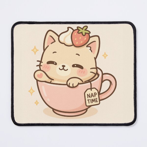 Item preview, Strawberry Kitty in a cup designed and sold by Belomy's Shop.