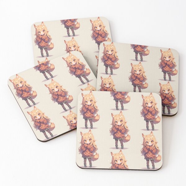 Item preview, Kawaii fox girl in autumn look – chibi style designed and sold by Killerkarpfen.