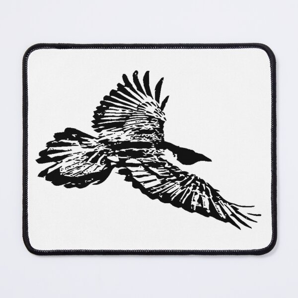 Item preview, Black Raven Bird Soaring in Flight Art designed and sold by countrymouse.