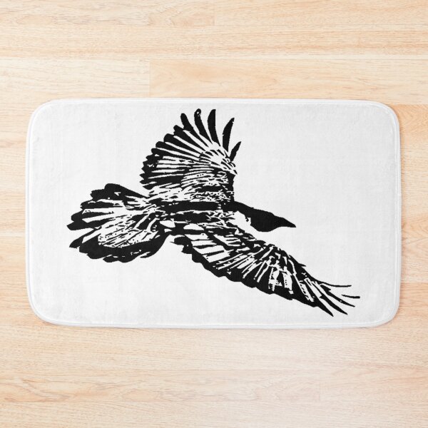 Item preview, Black Raven Bird Soaring in Flight Art designed and sold by countrymouse.
