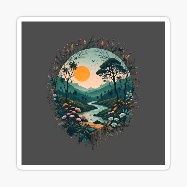Item preview, Gelassenheit bei Sonnenuntergang in einem Blumental அமைதிக்காட்சி designed and sold by Ghilli5056.