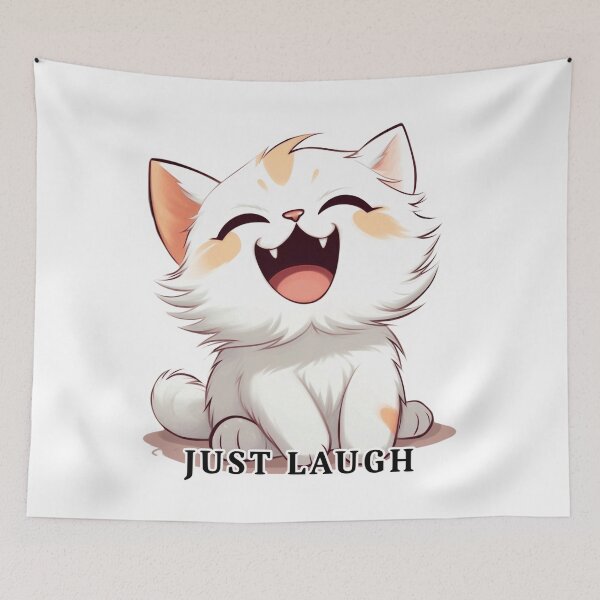 Item preview, Laughing Kawaii Cat – Just Laugh Design designed and sold by Killerkarpfen.