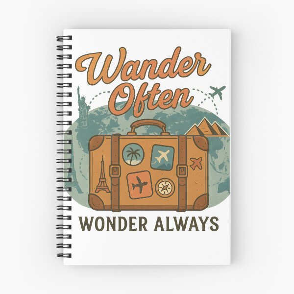 Item preview, Wander Often Wonder Always Travel Quote - Adventure Suitcase World Design designed and sold by WarFX Designs.