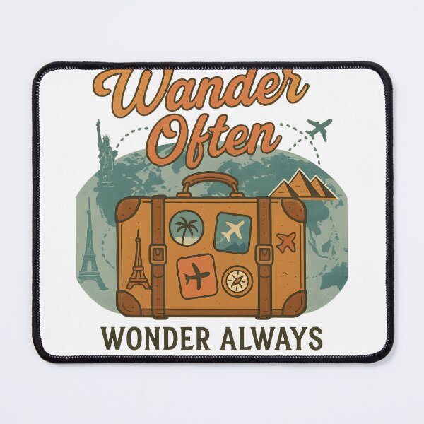 Item preview, Wander Often Wonder Always Travel Quote - Adventure Suitcase World Design designed and sold by WarFX Designs.