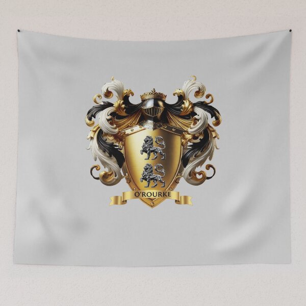 Item preview, O'Rourke Family Crest – Regal Irish Coat of Arms in Gold and Black designed and sold by Highlandkings.