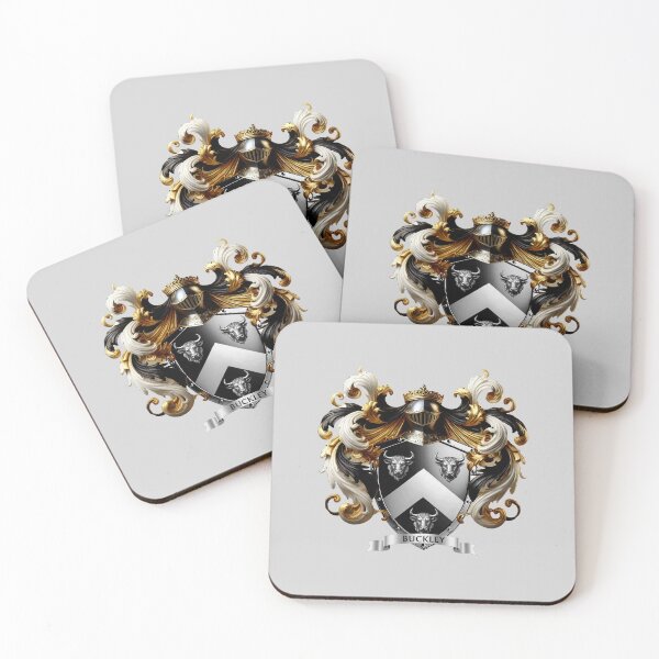 Item preview, Buckley Family Crest – Bold Irish-English Coat of Arms in Black and Silver designed and sold by Highlandkings.