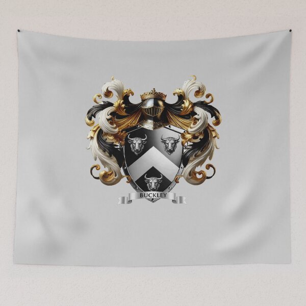 Item preview, Buckley Family Crest – Bold Irish-English Coat of Arms in Black and Silver designed and sold by Highlandkings.