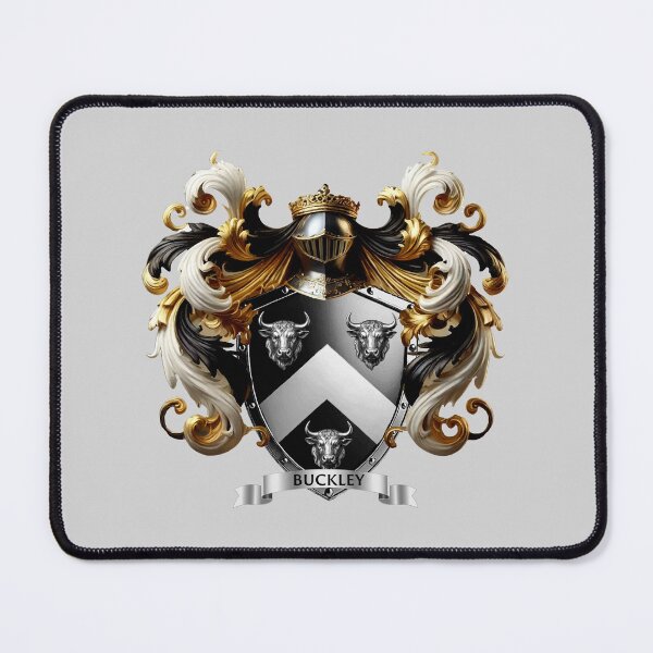 Item preview, Buckley Family Crest – Bold Irish-English Coat of Arms in Black and Silver designed and sold by Highlandkings.