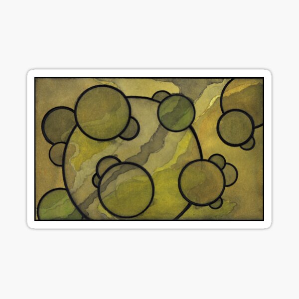 Item preview, Lichen Orbit: Olive and Moss with Large Circles designed and sold by WatercolourJAMs.