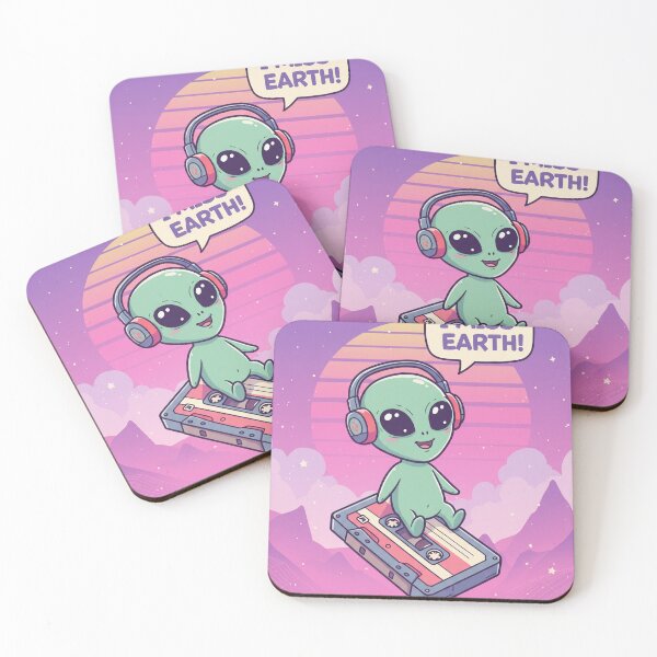 Item preview, Lonely Alien Listening to Vaporwave Sticker designed and sold by C-art69.