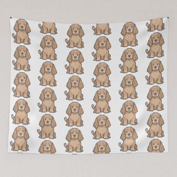 Item preview, Pixeled Cocker Spaniel (red) designed and sold by Brain Fart Buffet.