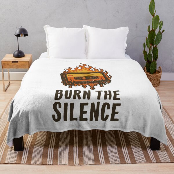 Item preview, Burn the Silence – Aggressive Protest Typography Shirt with Grunge Flames designed and sold by Forysta.