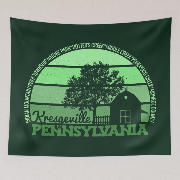 Item preview, Kresgeville Pennsylvania Sunset Retro Vintage Local Pride Logo designed and sold by CRHPOD20.