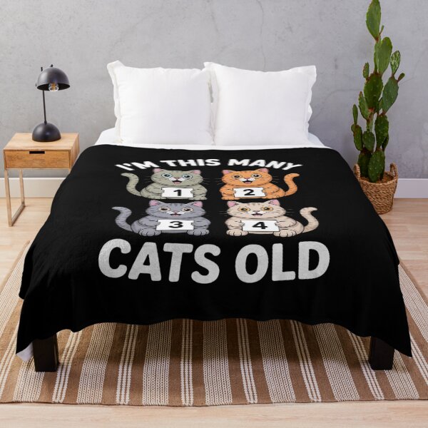 Item preview, I'm This Many Cats Old 4 Yr Boy Girl Cat Lover Birthday Idea designed and sold by MAKOPOKOShop.
